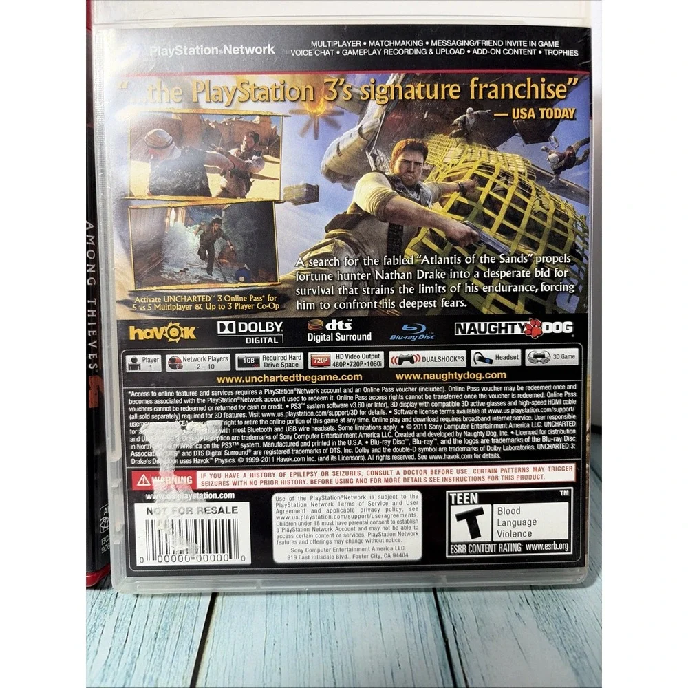 Uncharted Drake's Deception & Among Thieves  (Not For Resale) - PlayStation 3